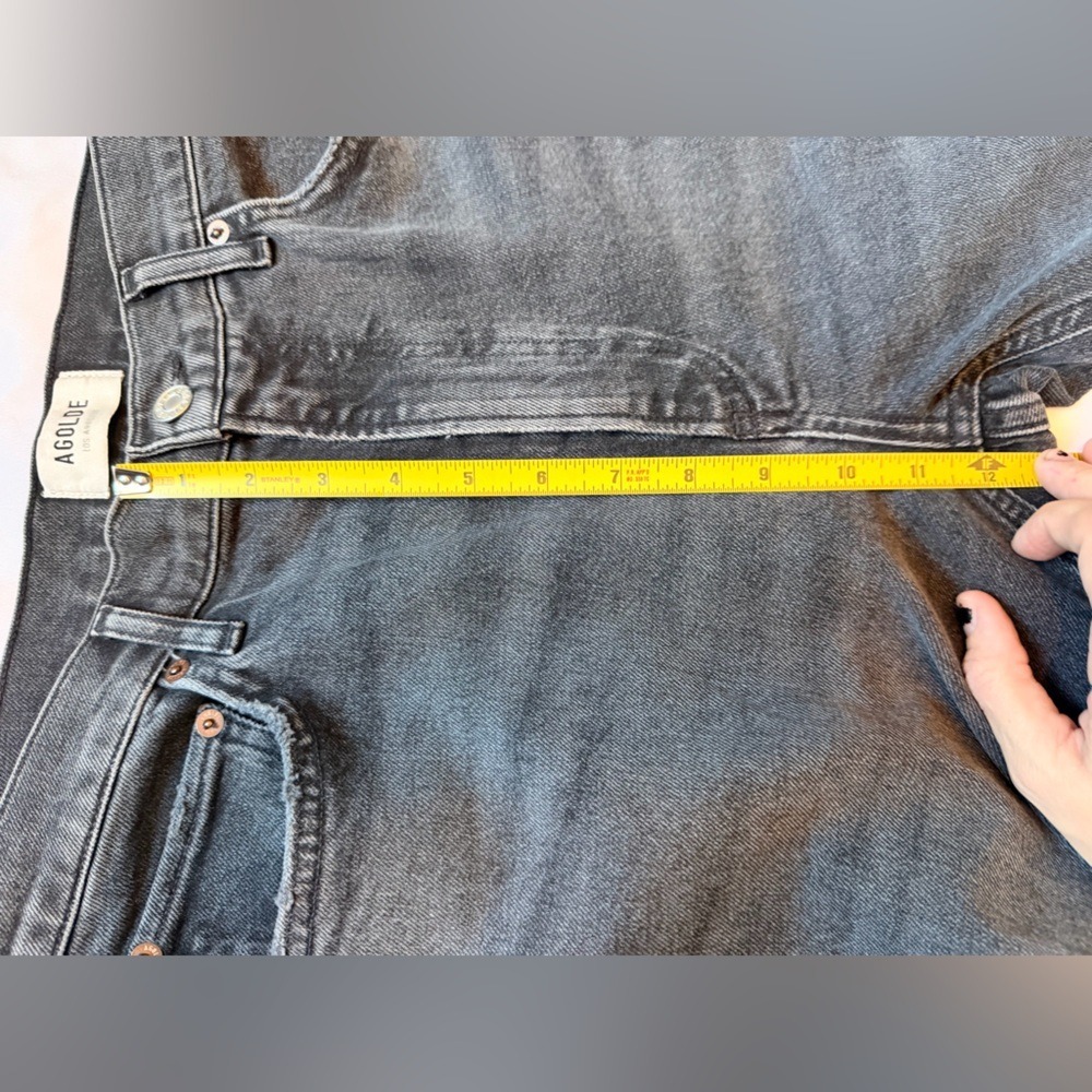 AGOLDE High Rise Stovepipe Jeans Size 29 Metal Black Denim 28" Inseam - Picture 10 of 12